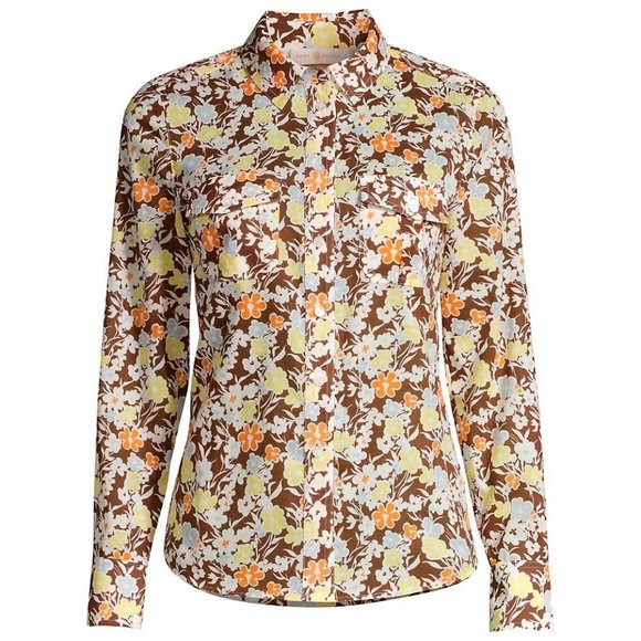 Tory Burch Tops - NWT Tory Burch Brigitte Floral Print Shirt Size 4